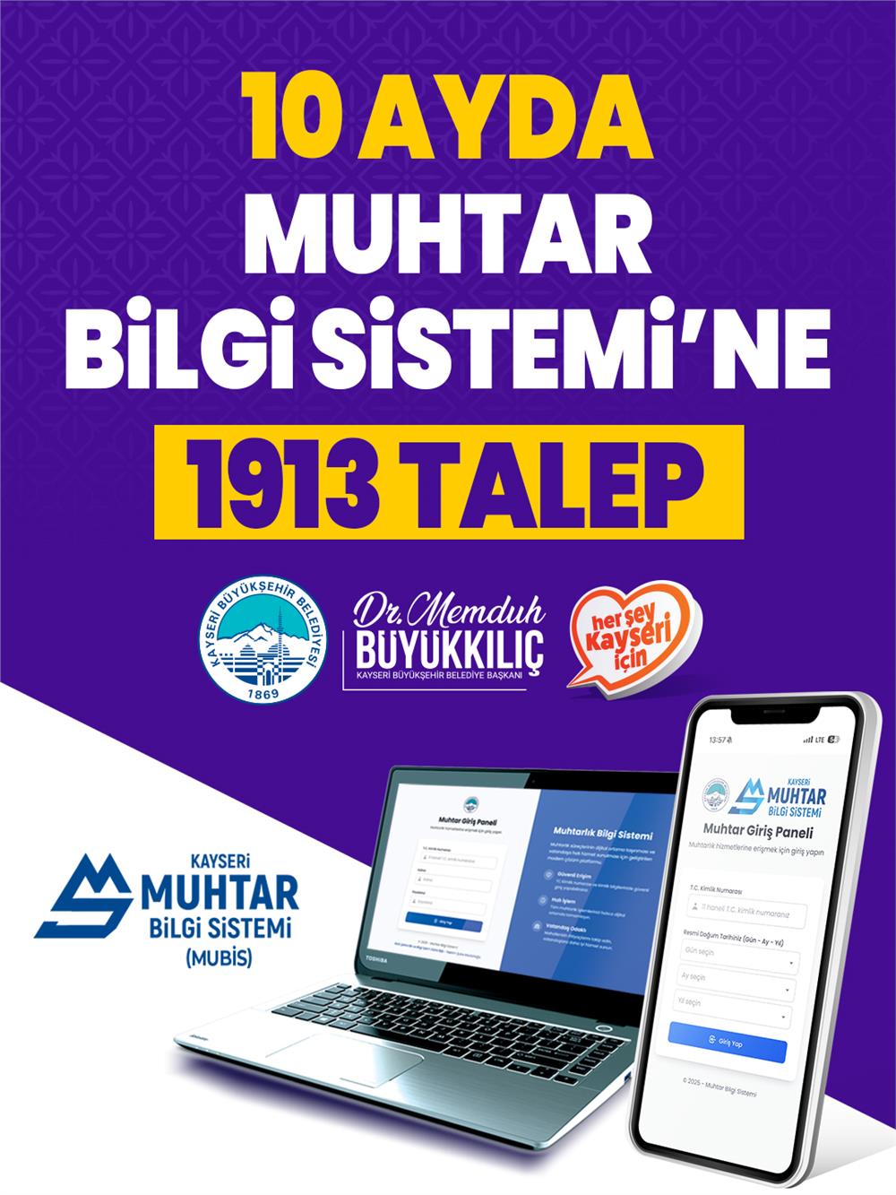 Kayserililer Muhtar Bilgi Sistemi'ni beğendi