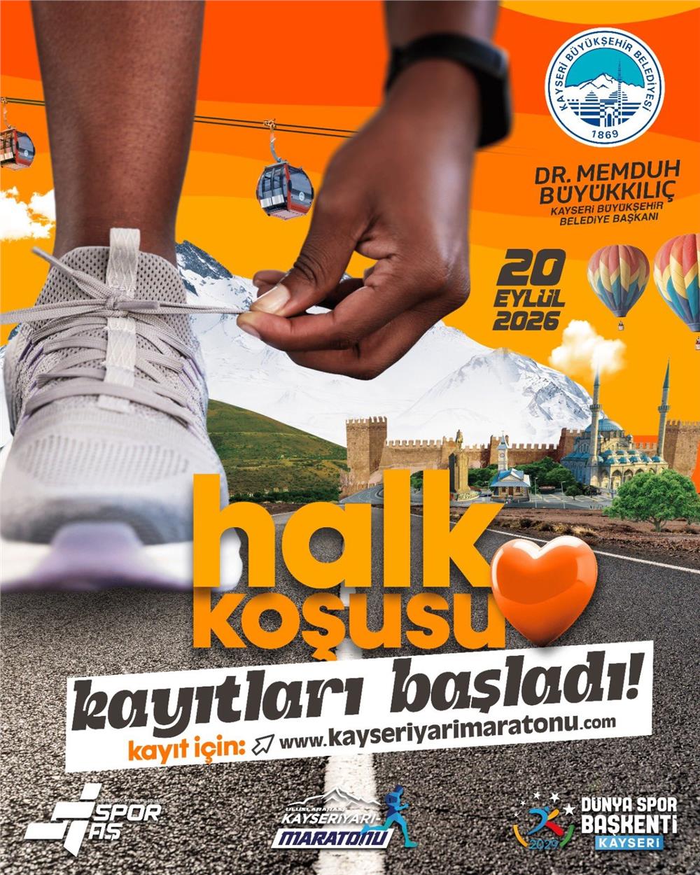 Kayseri'de yapılacak Halk Koşusu kayıtları başladı